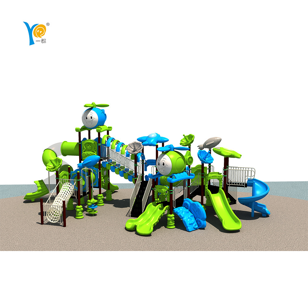 public park children plastic outdoor airplane playground with slide