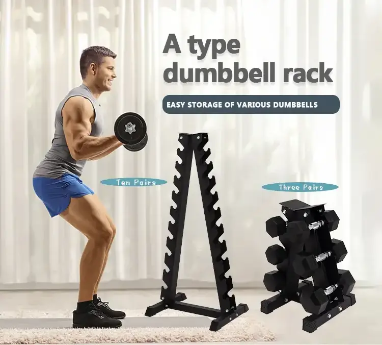 yr Frame Fitness Steel Dumbbell Rack 3 Tier to 10 Tier Weight Holder Hot Selling Dumbbell Rack Stand