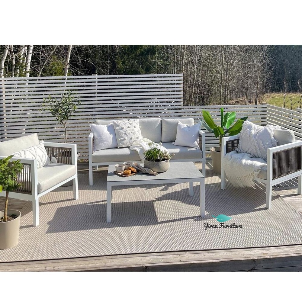 Luxury Modern Design Garden Sofa Set Aluminum Rope Outdoor Furniture From China