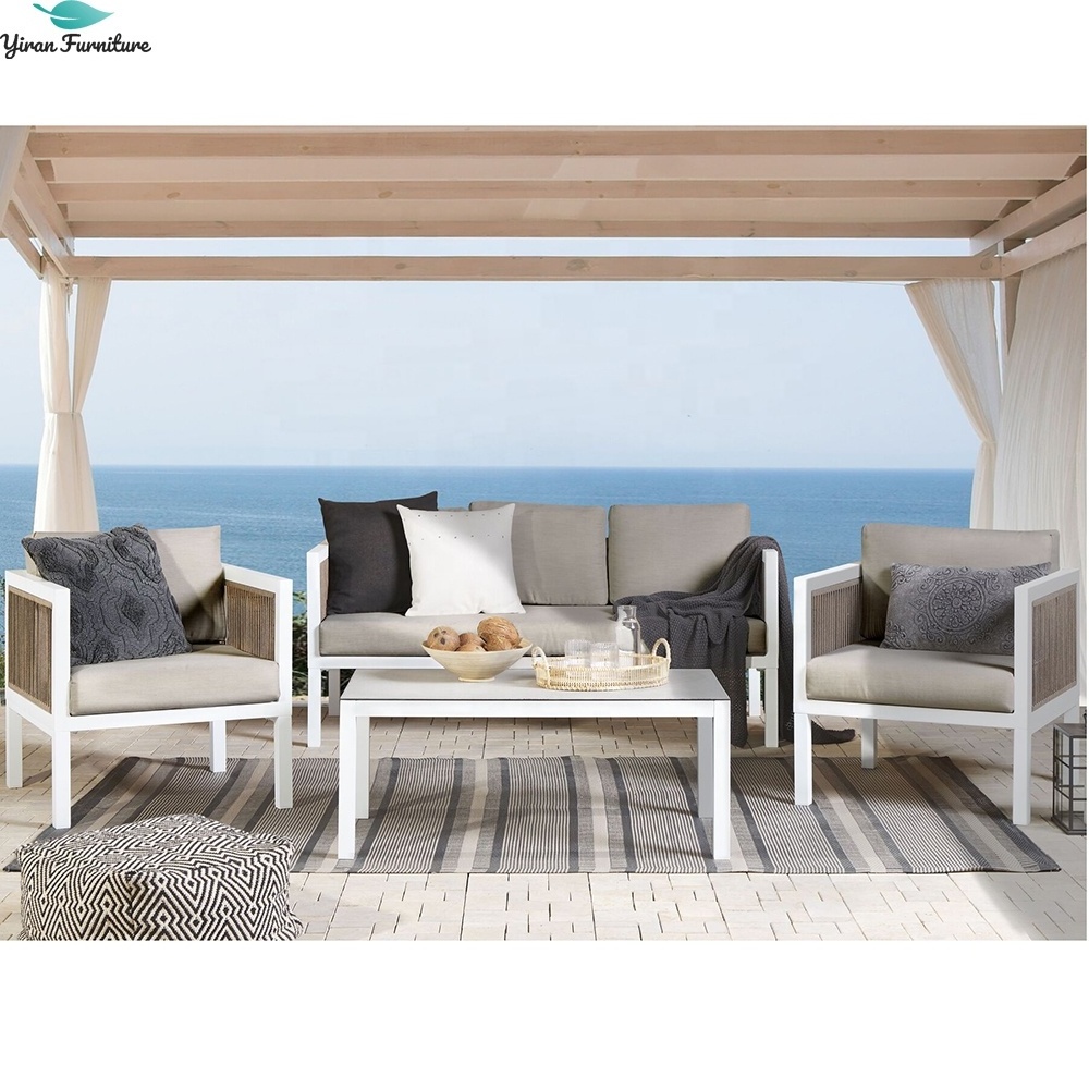 Leisure Weather Resistant Grey Color Garden Sofa Set Aluminum Outdoor Furniture for Hotel