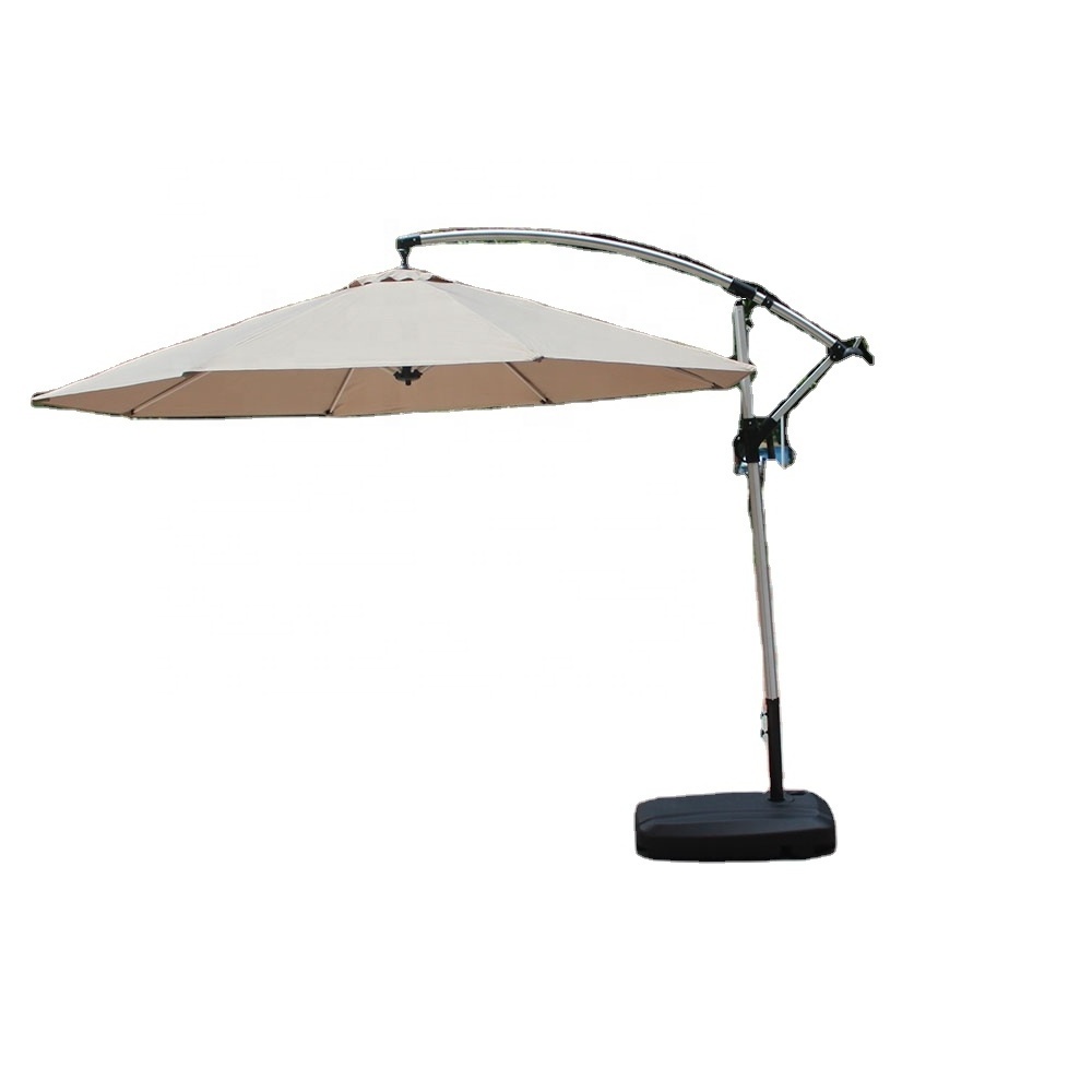 Large Cafe Parasol Scallop Canopy Beach Khaki  Outdoor Garden Umbrella