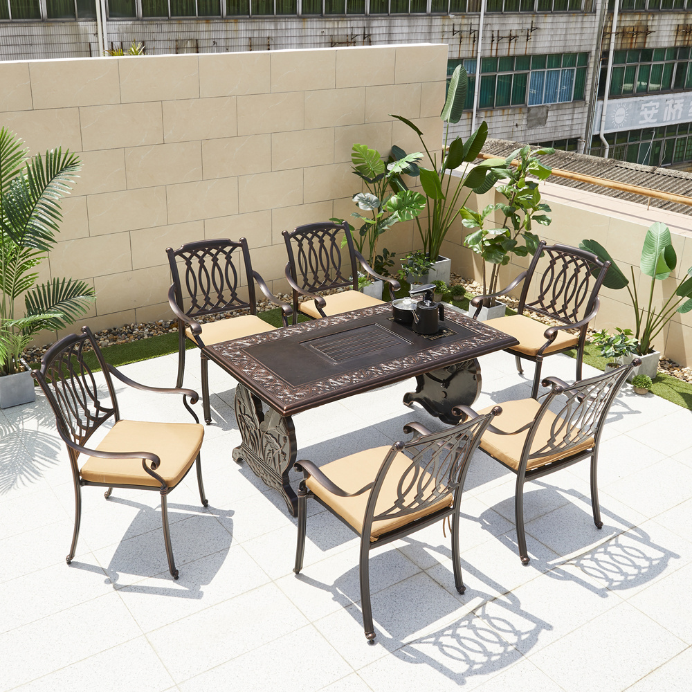 Factory Price Cast Aluminum Garden Patio Dining Set Furniture Outdoor From China