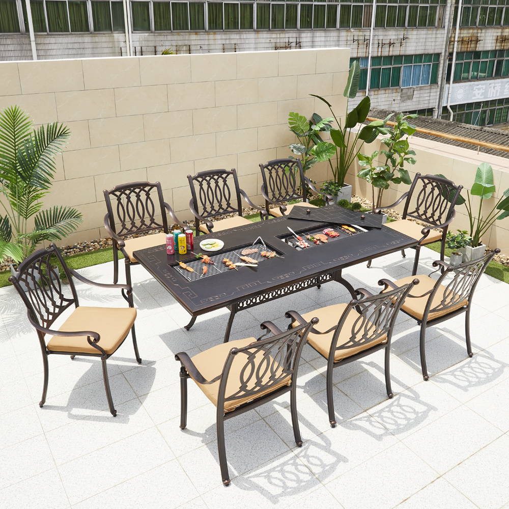 Factory Price Cast Aluminum Garden Patio Dining Set Furniture Outdoor From China