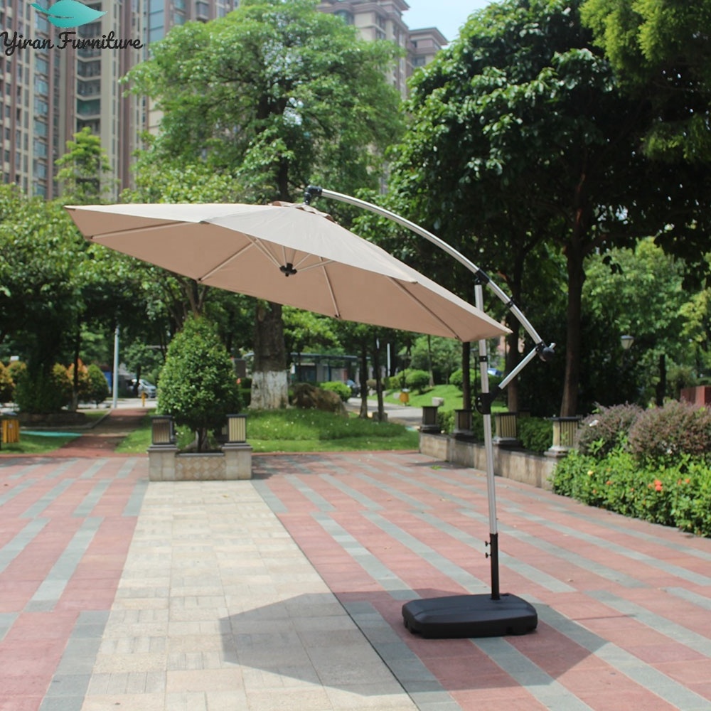 8 Ribs Luxury Foldable outdoor yard patio cantilever parasol garden umbrella in aluminum frame