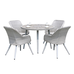 Outdoor garden rattan furniture aluminum restaurant chair and table