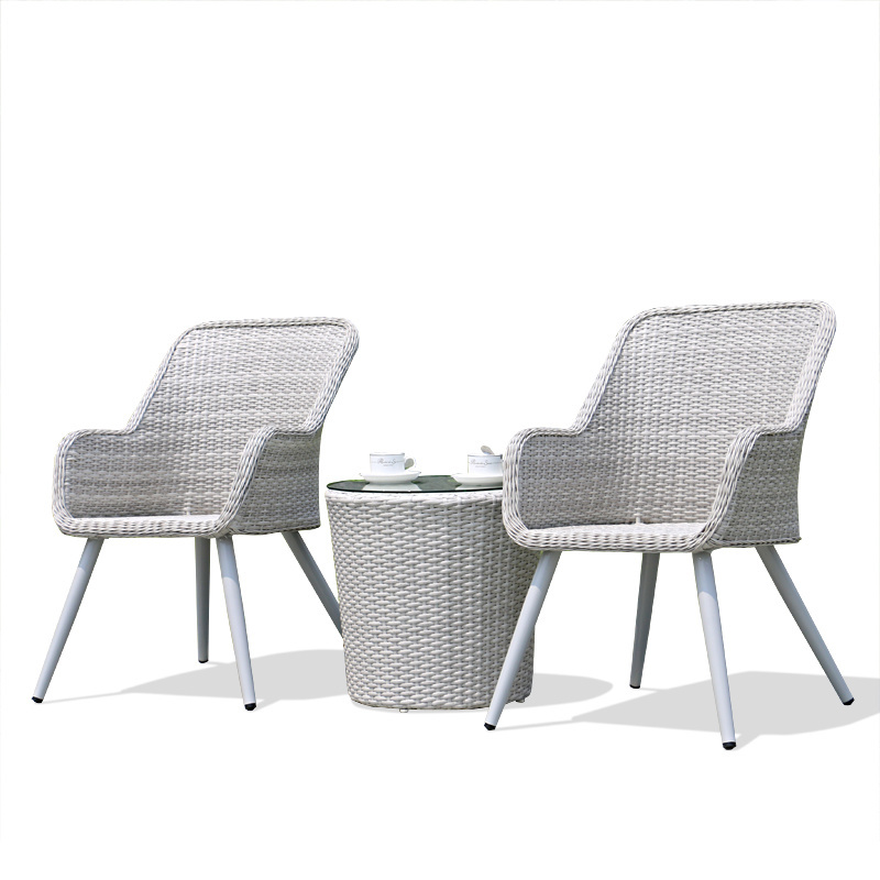 Outdoor garden rattan furniture aluminum restaurant chair and table