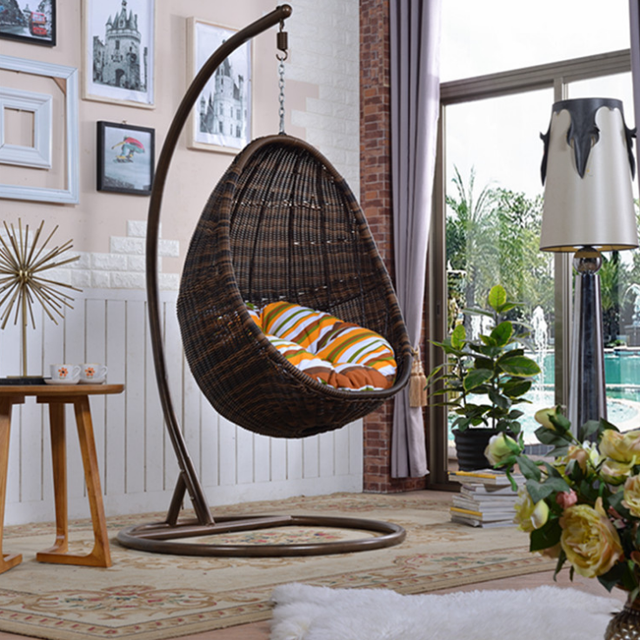 Patio Furniture Indoor Swing Chair Garden Swing Chair With Rattan Material