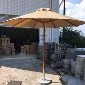 2.7M outdoor wood material  umbrella with high waterproof fabric heavy base