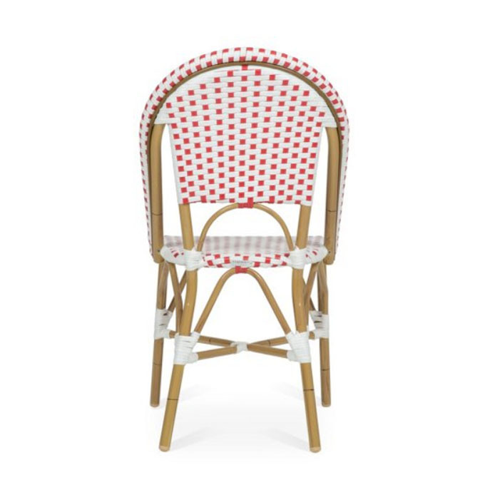 Modern Style Stackable Durable Rattan Wicker Restaurant Chair with Metal Legs