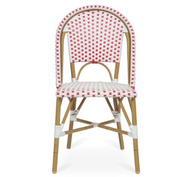 Modern Style Stackable Durable Rattan Wicker Restaurant Chair with Metal Legs