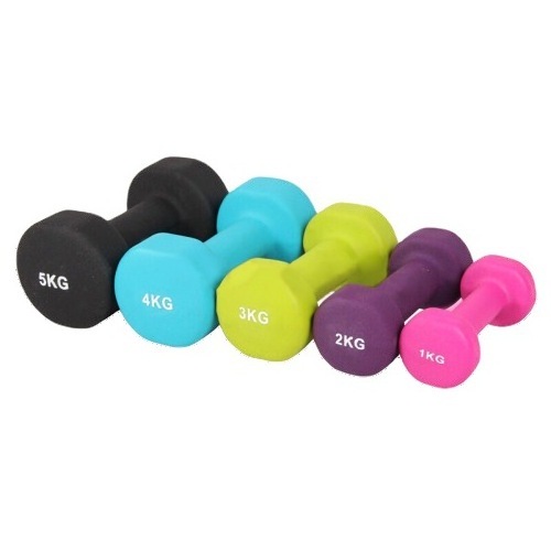 Custom Fitness Multi-color Neoprene Coated Weights Gym Equipment Hex Cast Iron Dumbbells