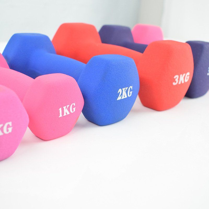 Custom Fitness Multi-color Neoprene Coated Weights Gym Equipment Hex Cast Iron Dumbbells