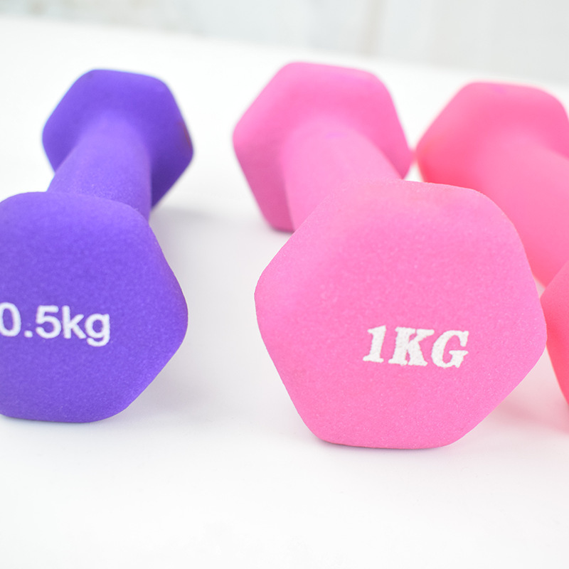 Custom Fitness Multi-color Neoprene Coated Weights Gym Equipment Hex Cast Iron Dumbbells