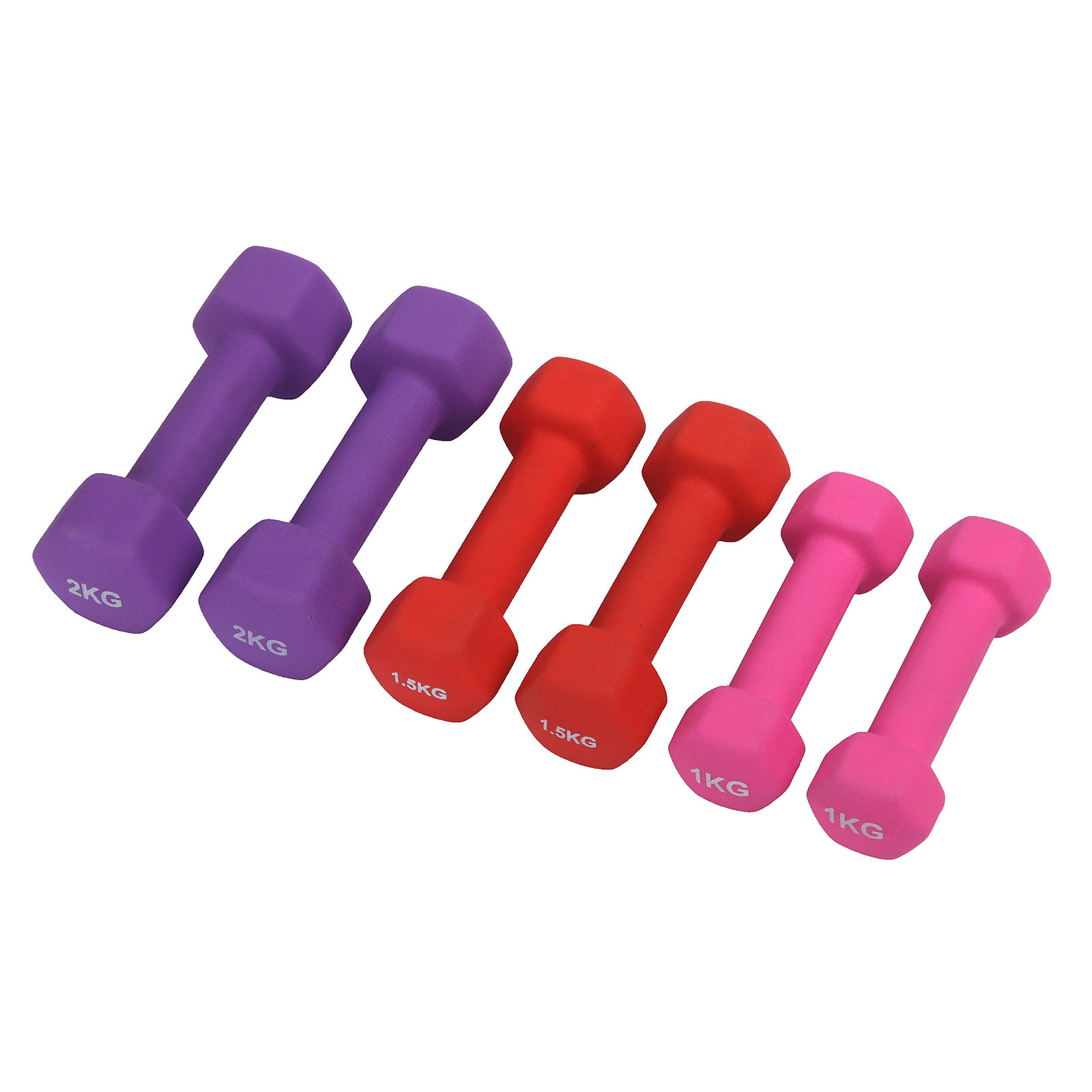 Custom Fitness Multi-color Neoprene Coated Weights Gym Equipment Hex Cast Iron Dumbbells