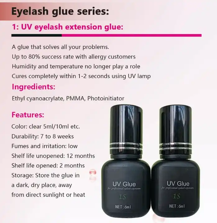 Black Glue for Eyelash Extension fast dry eyelash extension glue for sensitive eyes