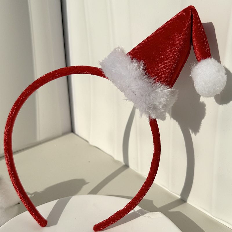 Christmas Santa Hat Cloth Headband Children Adults Christmas Hair Accessories Decorations Party Deer Antler Children Hair band