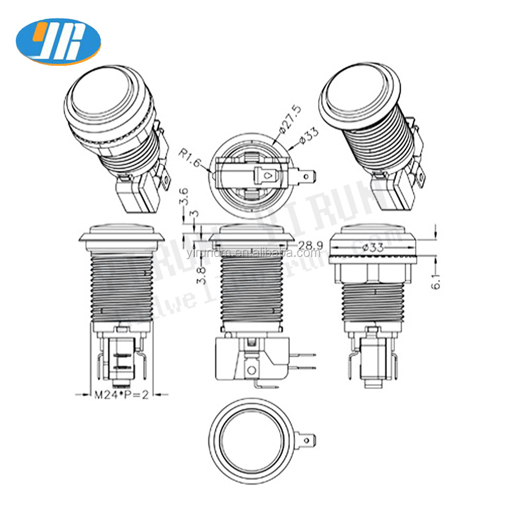 Arcade game 12V LED lit Arcade Push Buttons with Micro Switch for Jamma Mame Games Parts Multicade Choice of 5 Colour