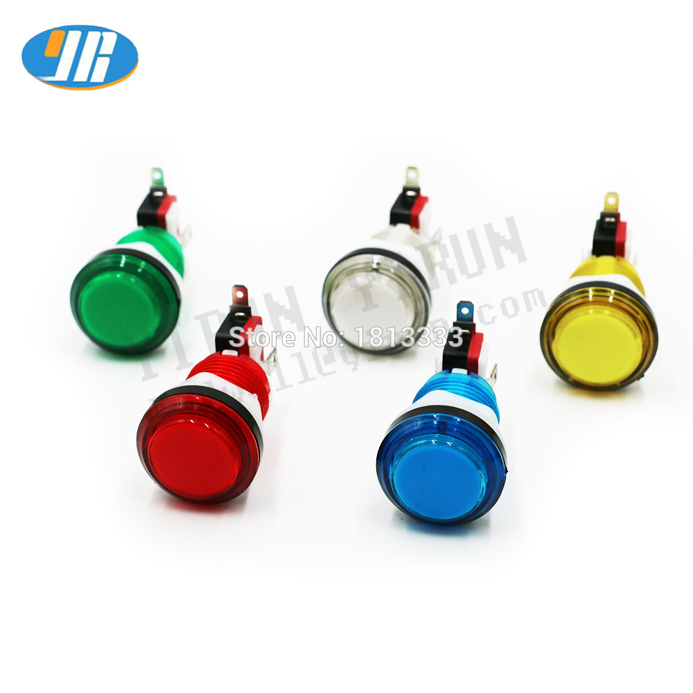 Arcade game 12V LED lit Arcade Push Buttons with Micro Switch for Jamma Mame Games Parts Multicade Choice of 5 Colour