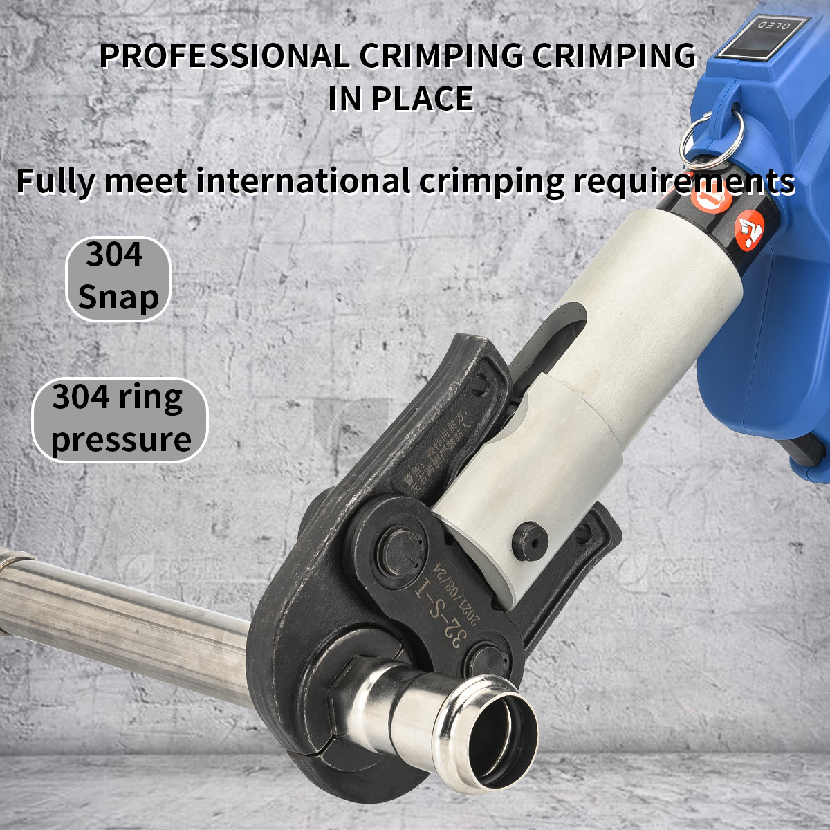 DOOROOM EZ-1550 Propress Hydraulic Pipe Crimper Tool Battery Operated Press Tool for Copper Pex Plumbing Pipes