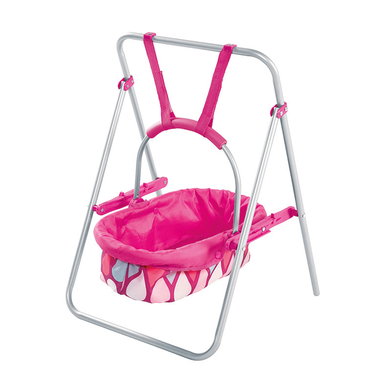 Doll Accessories Baby Doll Swing With Removable Cradle Metal Doll Swing Toys