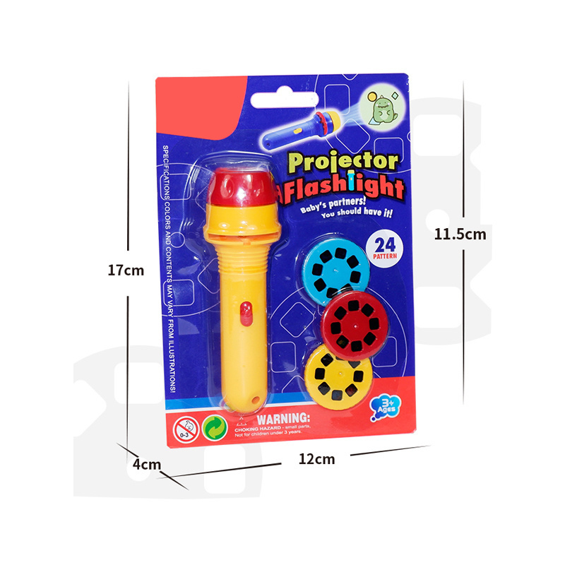 Best selling 24 pattern cartoon portable flashlight projector educational toys for kids