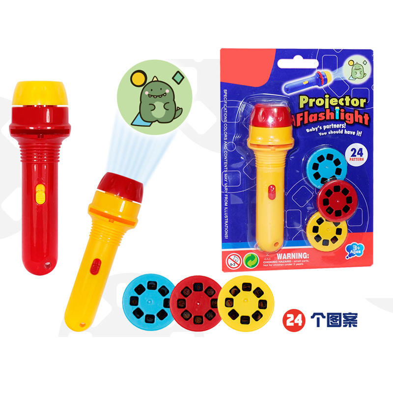 Best selling 24 pattern cartoon portable flashlight projector educational toys for kids