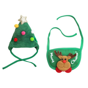 Pet costumes Christmas dress up hat bandana pet hat for small dog and cat scarf bibs kerchief