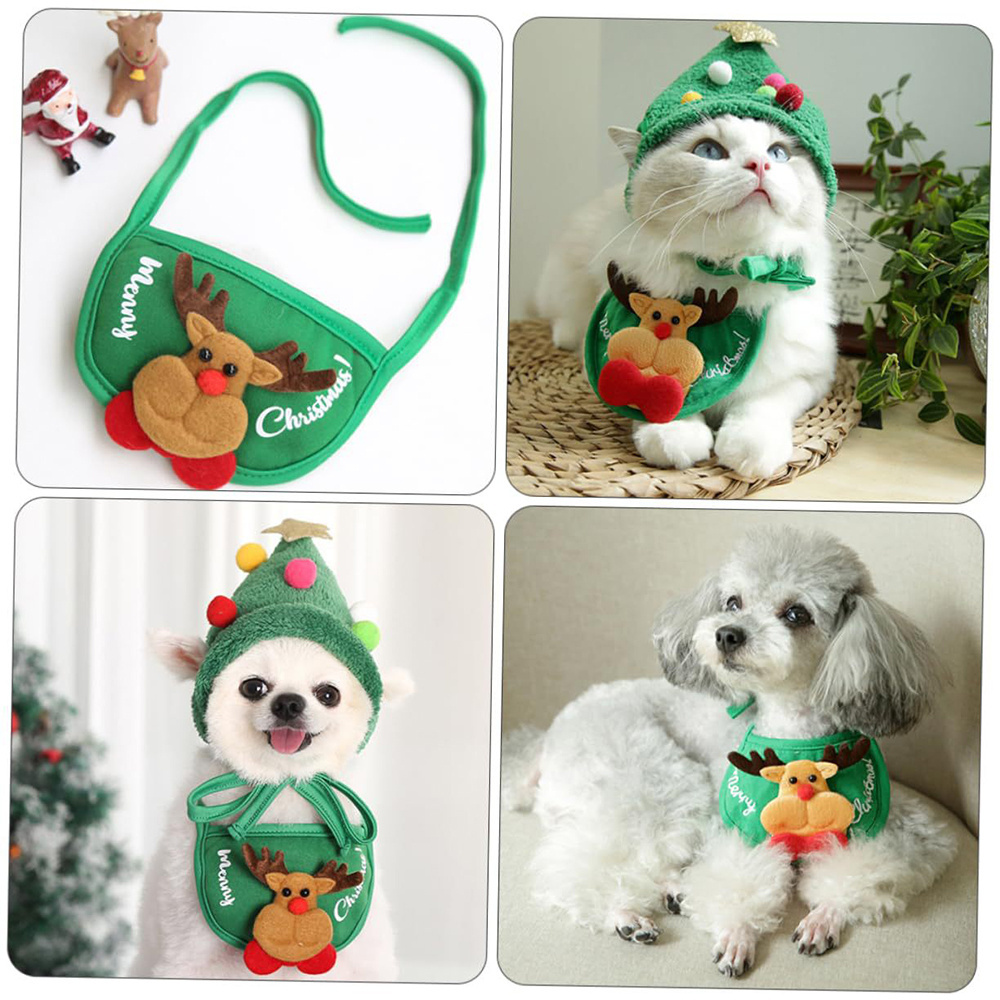 Pet costumes Christmas dress up hat bandana pet hat for small dog and cat scarf bibs kerchief