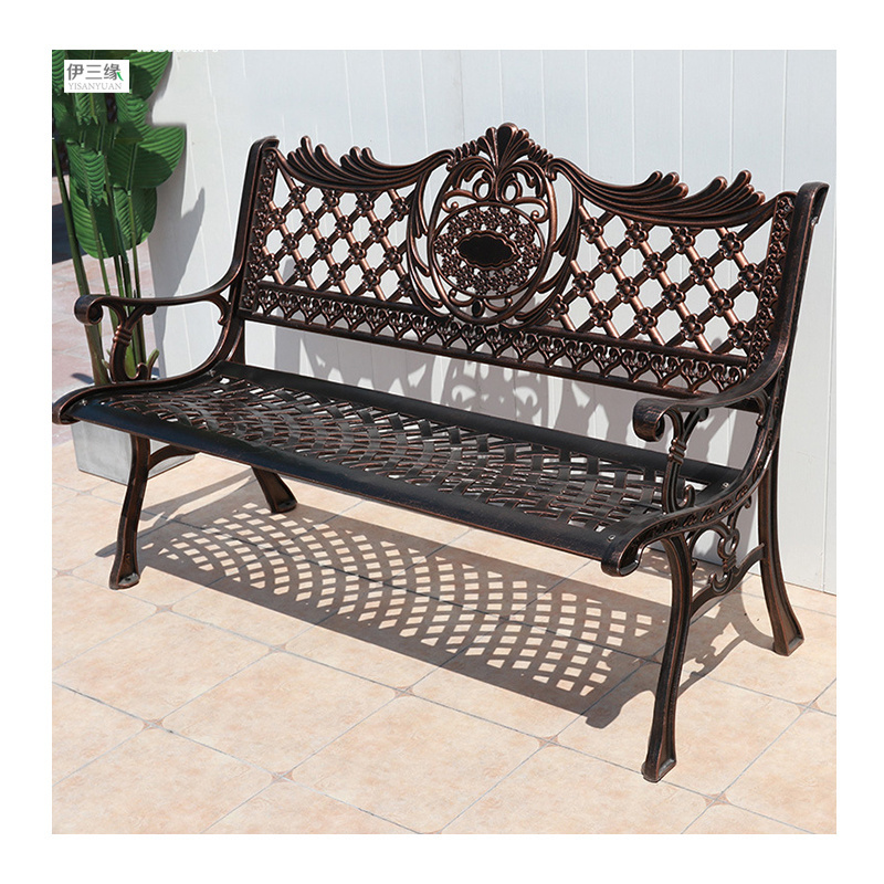 Aluminum custom wrought iron park lounge chair garden seats commercial public park benches Outdoor Leisure Bench