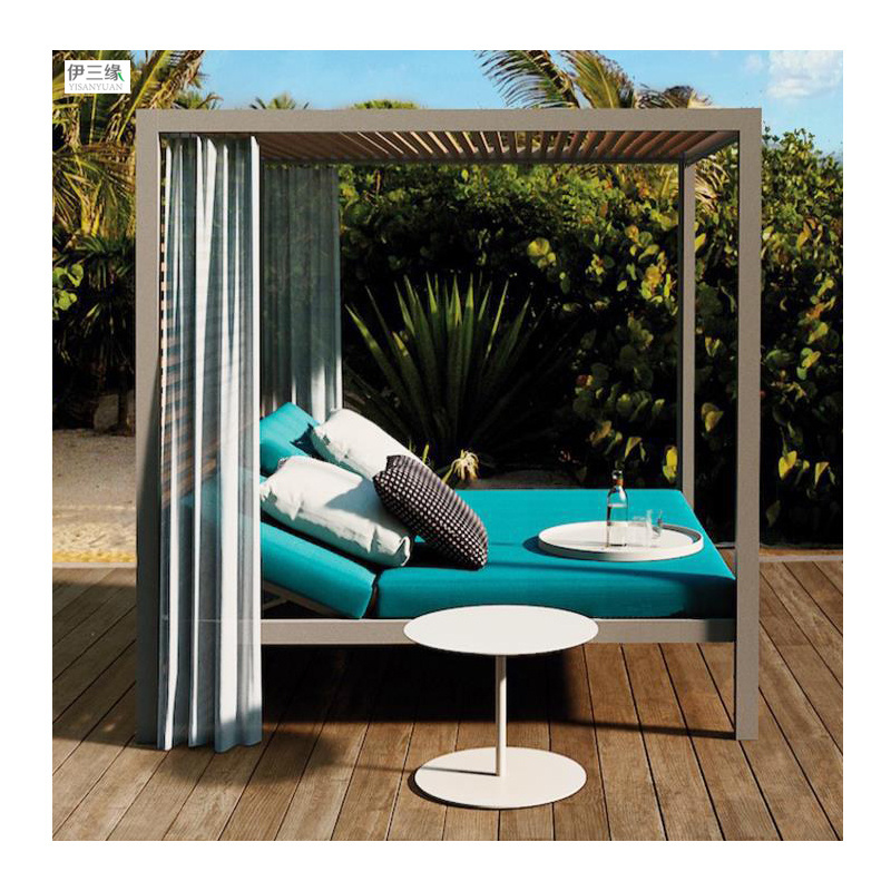 Luxury outdoor sun lounger metal beach outdoor swimming pool patio aluminium garden furniture chaise lounge