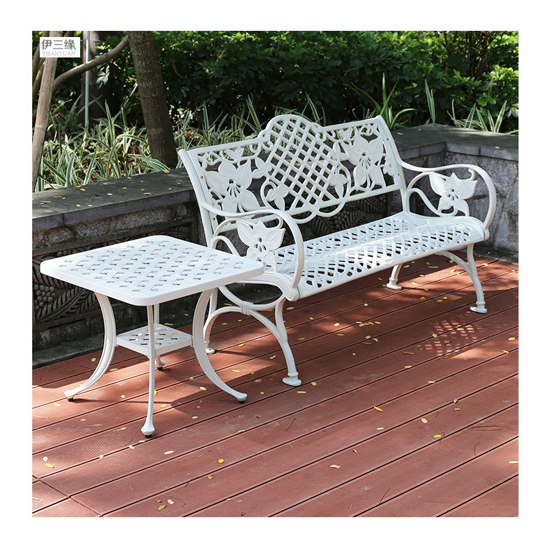 Aluminum custom wrought iron park lounge chair garden seats commercial public park benches Outdoor Leisure Bench