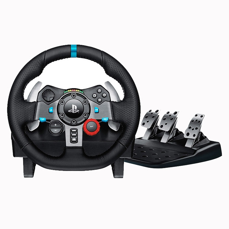 Logitech G29 Driving Force Racing Wheel and Floor Pedals, Real Force Feedback,Leather Steering Wheel Cover for PS5, PS4, PC, Mac