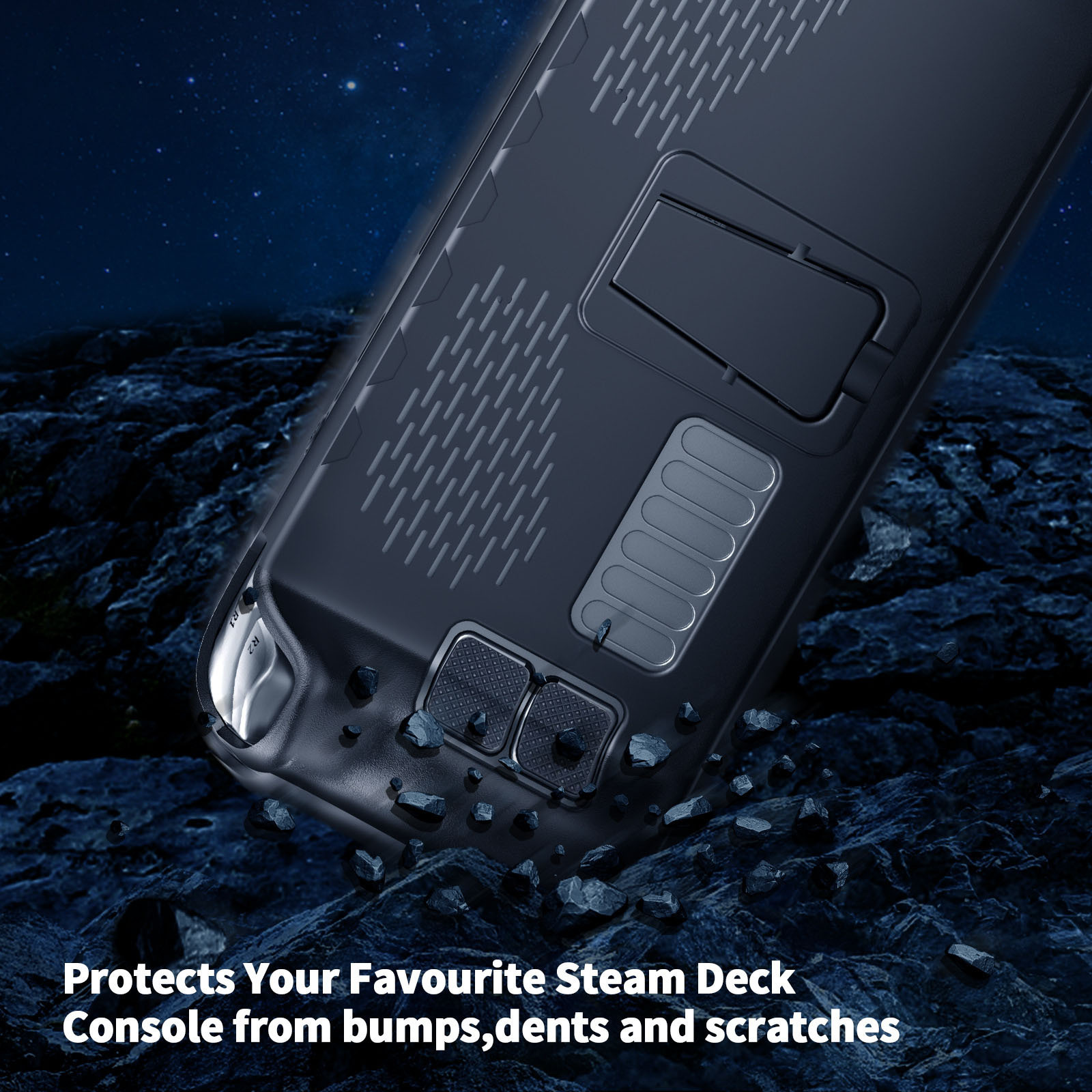 Yiscaxia TPU Durable Shockproof Anti-Collision Protector for Steam Deck Cover with Stand Accessories Compatible with Steam Deck