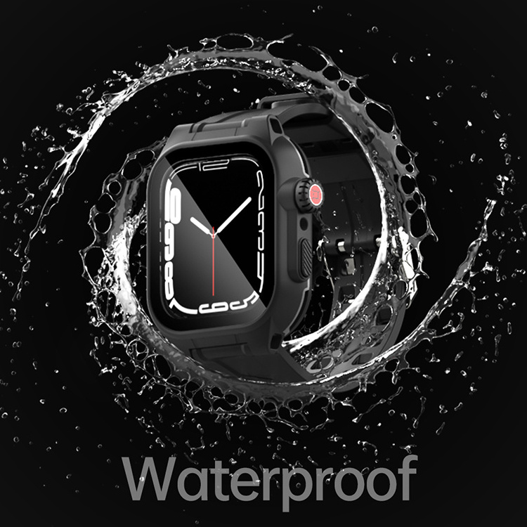 Shellbox manufacturer wholesale ip68 rating watch case waterproof for apple watch series 7 45mm with built-in screen protector