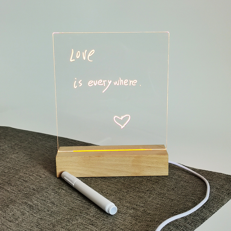 Creative luminous acrylic board DIY memo Acrylic message board light LED night light