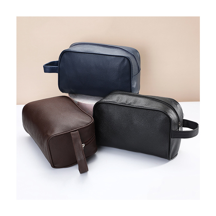 Fashionable Portable Toiletry Bag Travel Waterproof PU Leather Cosmetic Bag With Custom Logo