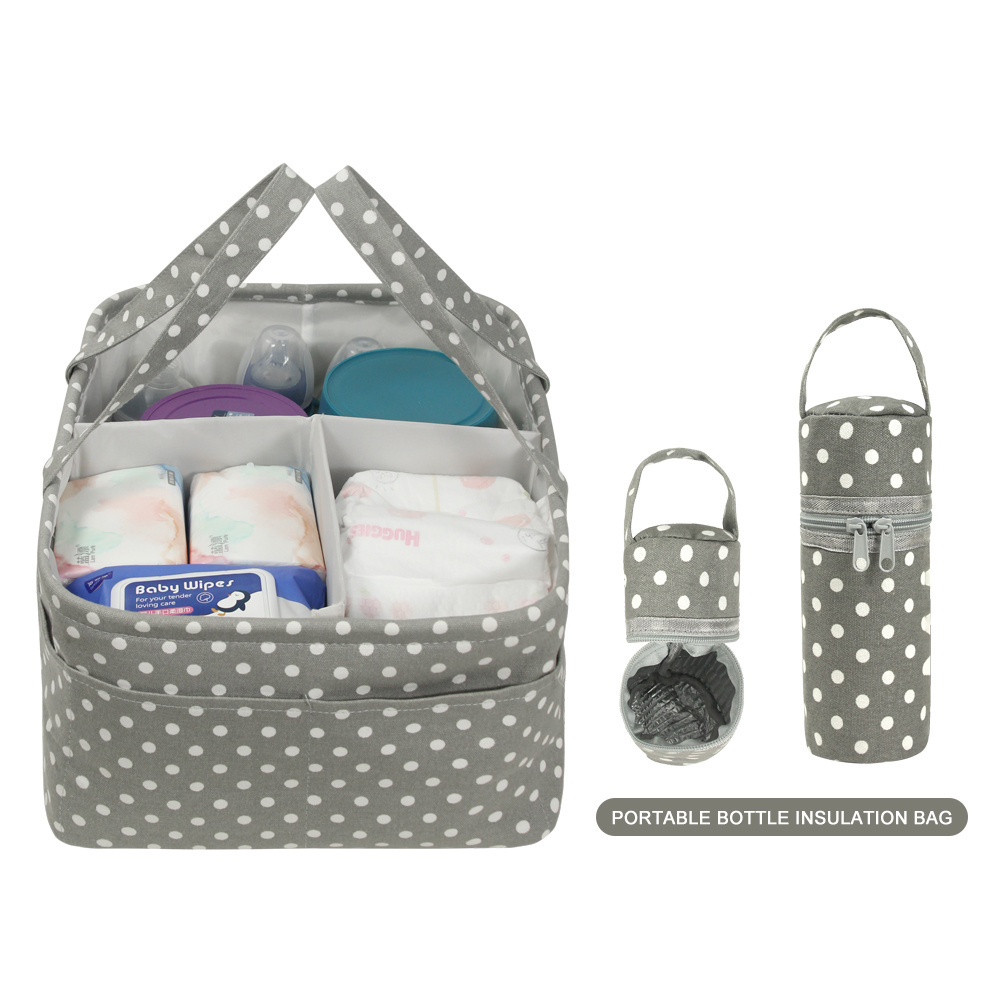 Wholesale New Trend Baby Diaper Caddy Nappy Tote Bag Cotton Diaper Caddy Organizer With Divider