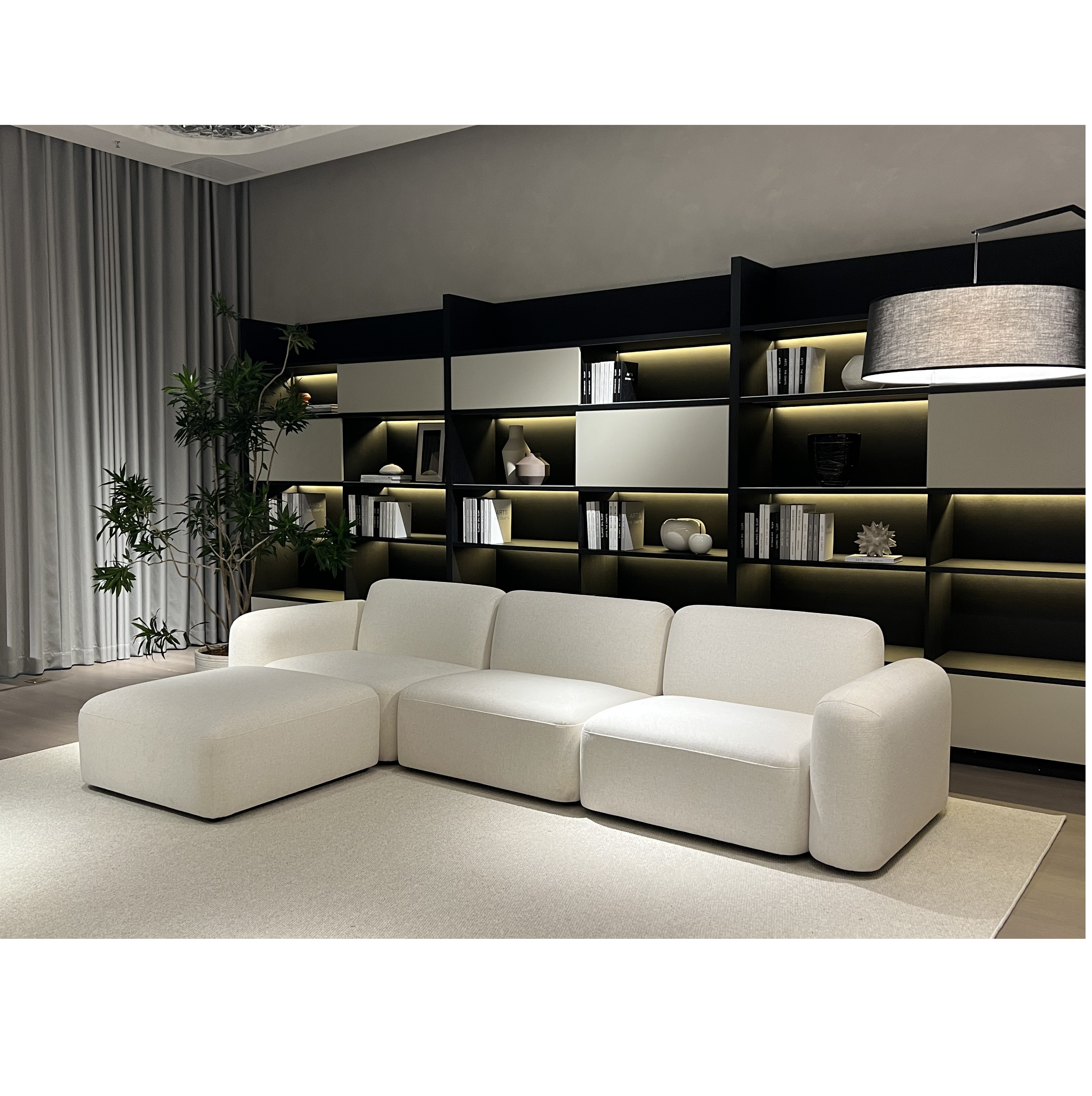 Yisen 2023 New Arrival Hotel Furniture Lobby White Sofa Set Modern Design Sectional L Shape Sofa Set