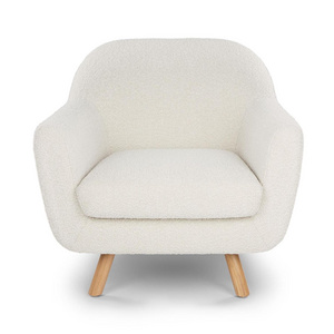 Yisen Furniture High Quality European Style Wholesale Boucle Fabric Living Room Ivory Lounge Chair