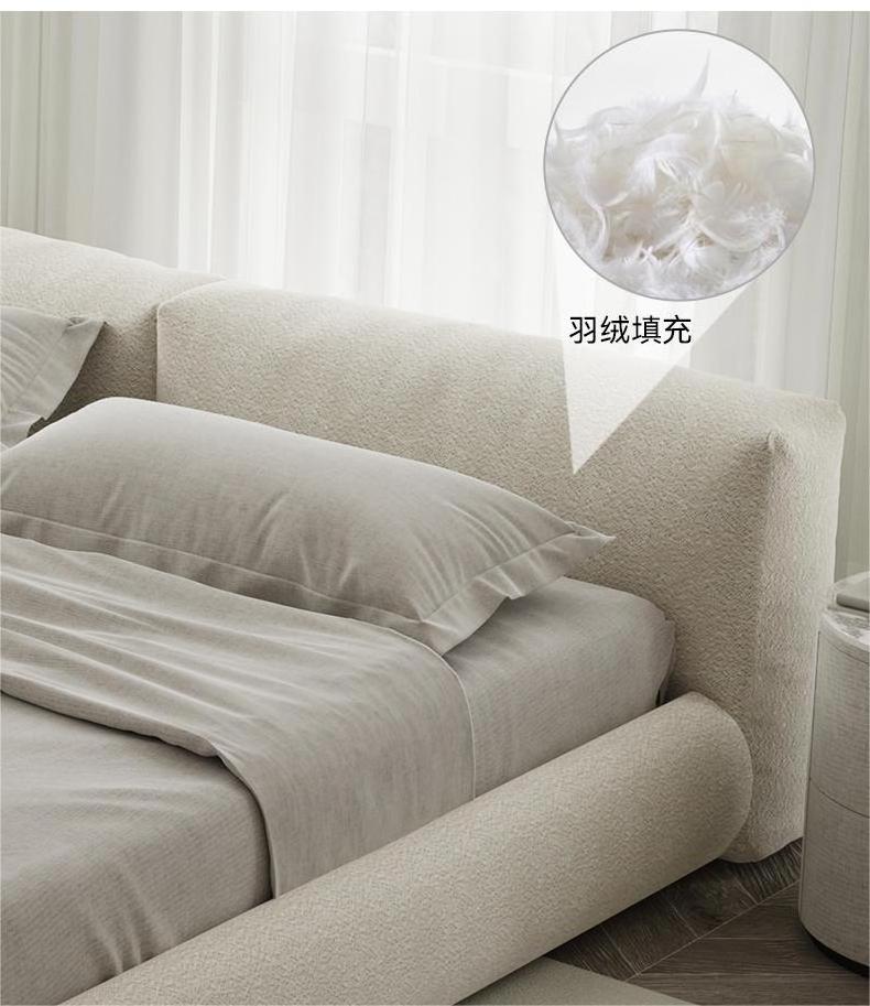 New Arrival Villa Customization Bedroom furniture Italian modern design wooden frame fabric soft bed