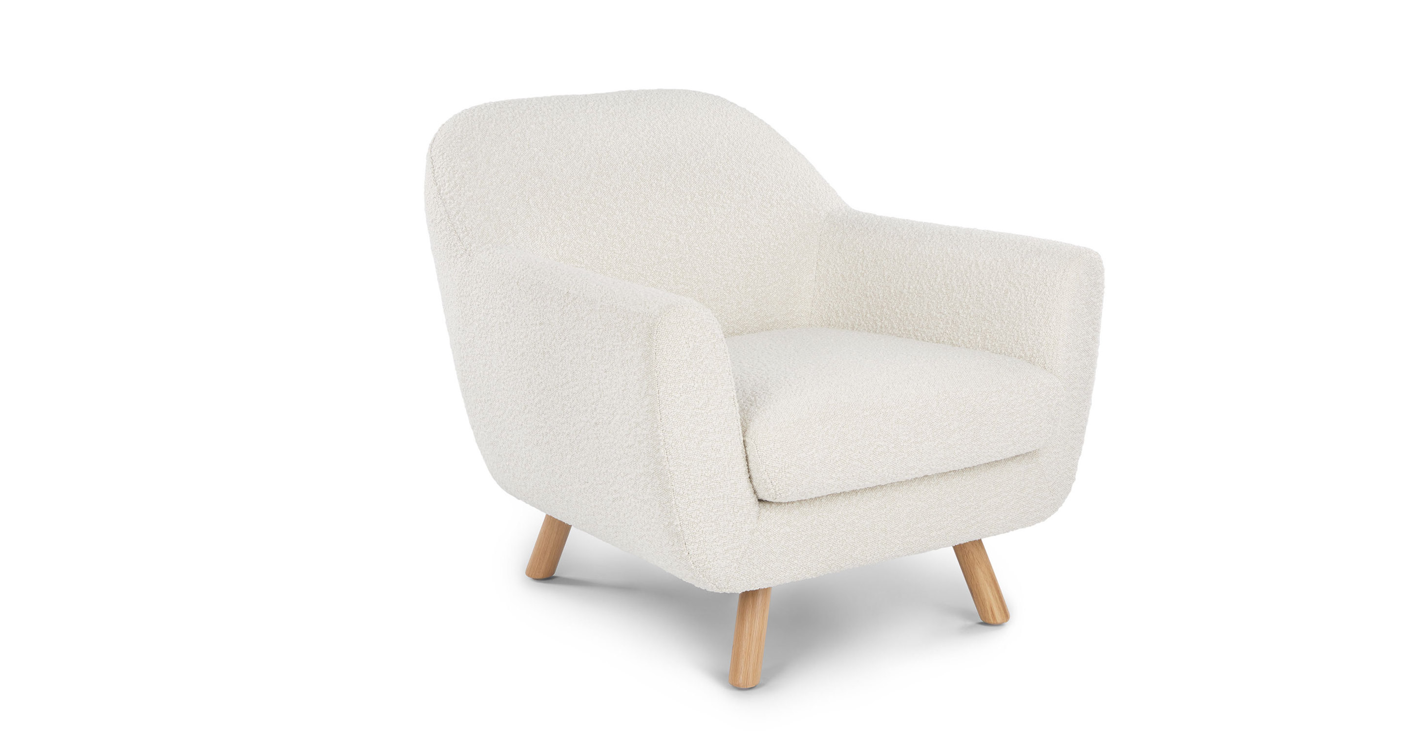 Yisen Furniture High Quality European Style Wholesale Boucle Fabric Living Room Ivory Lounge Chair