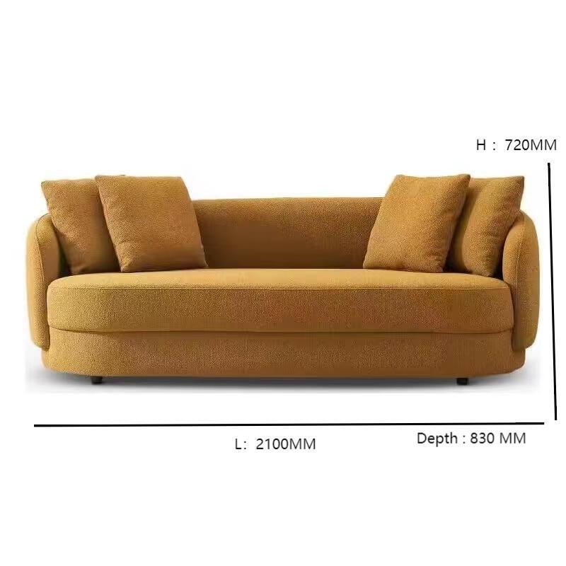 Wholesale Price Couch Living Room Sofa Curved Gold Modern Sectional Sofa Luxury Sofa Yellow Boucle Couch