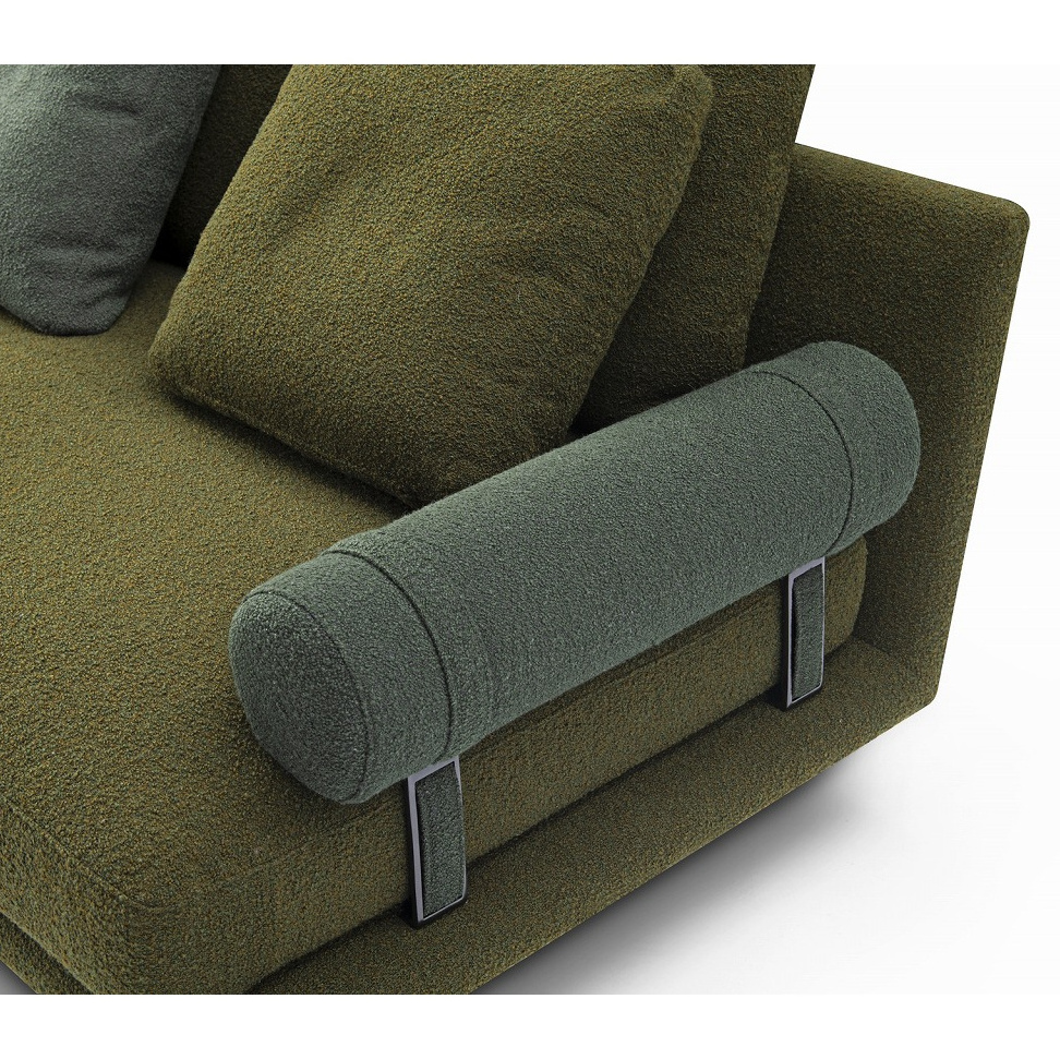 Factory Direct Price Modern Dark Green Lshape Sofa For Barber Shop Solid Wood Foam L Shape Sofa