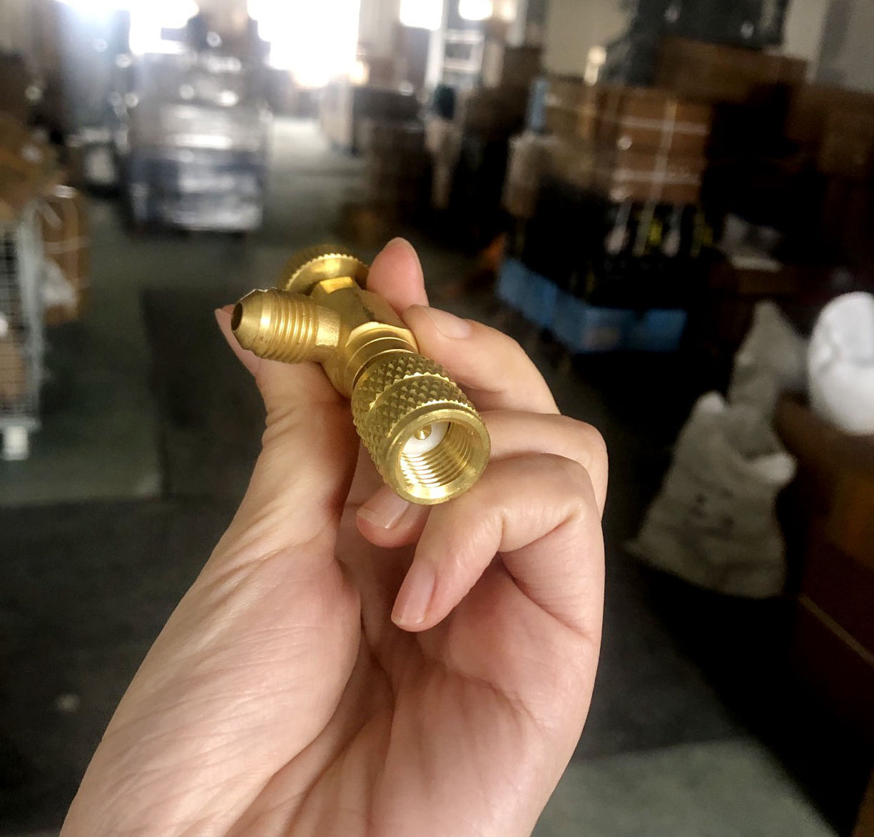 R410  Brass straight refrigerant ball valve for charging