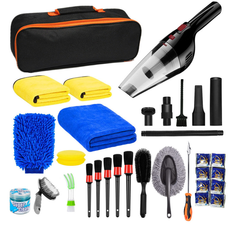 Amazon 33 PCS Car Auto Clean Wash Brush /Car Detailing Brushes Set For Interior Engine Detailing Cleaning