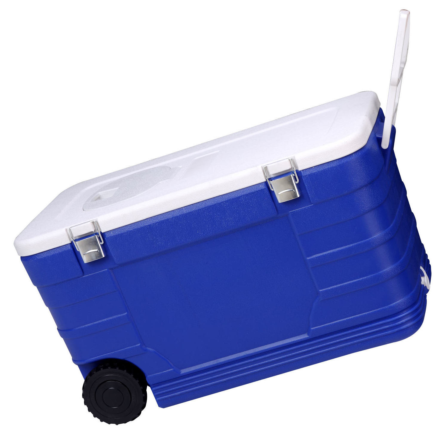 52L Insulate Cooler Box Chest Cooler with Wheels Plastic for Camping and Party with Table and Chair Corona Ice Food PU Letter