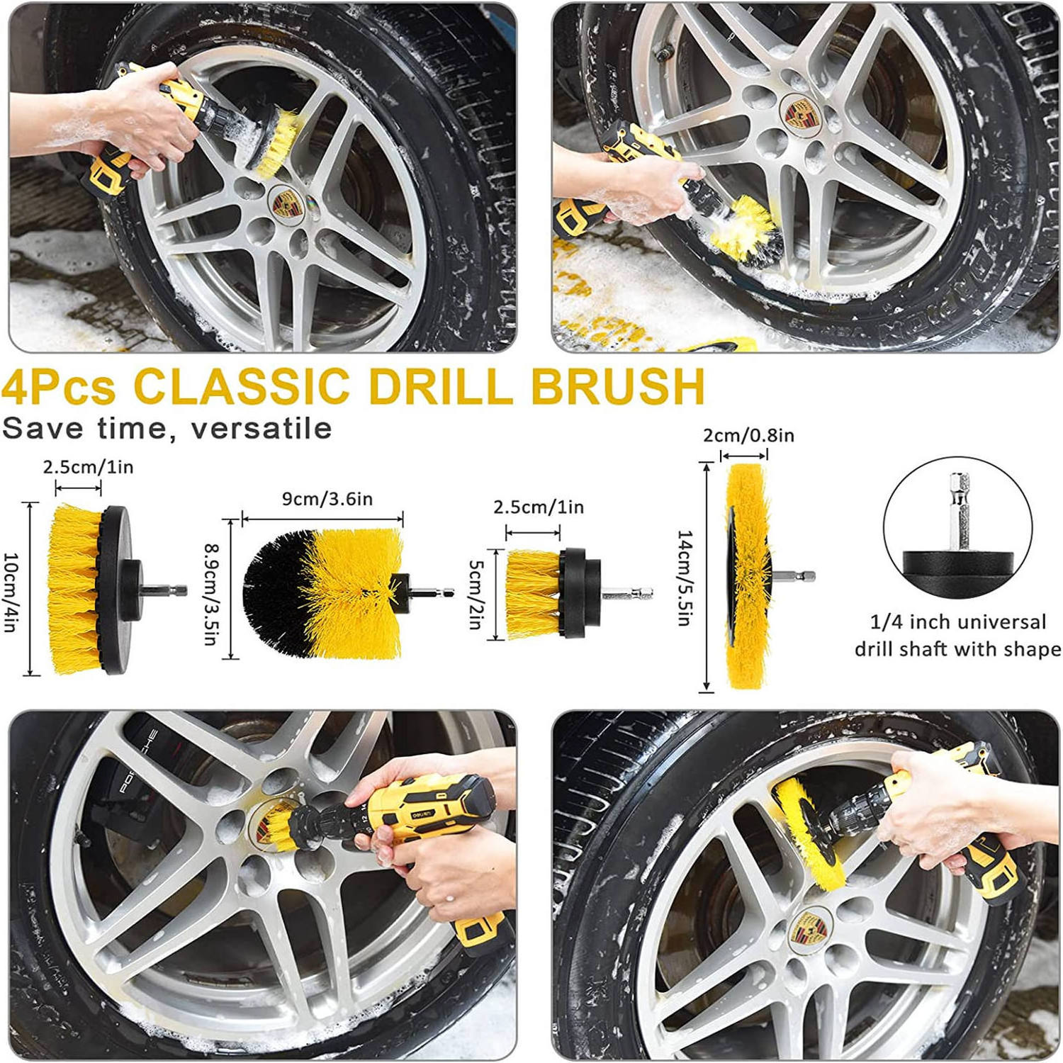 Factory Hot Selling Auto Car Accessories 2023 Detailing Brush Drill Clean Brush Set 20 Pcs Car Cleaning Products Tools Kit PP,PP