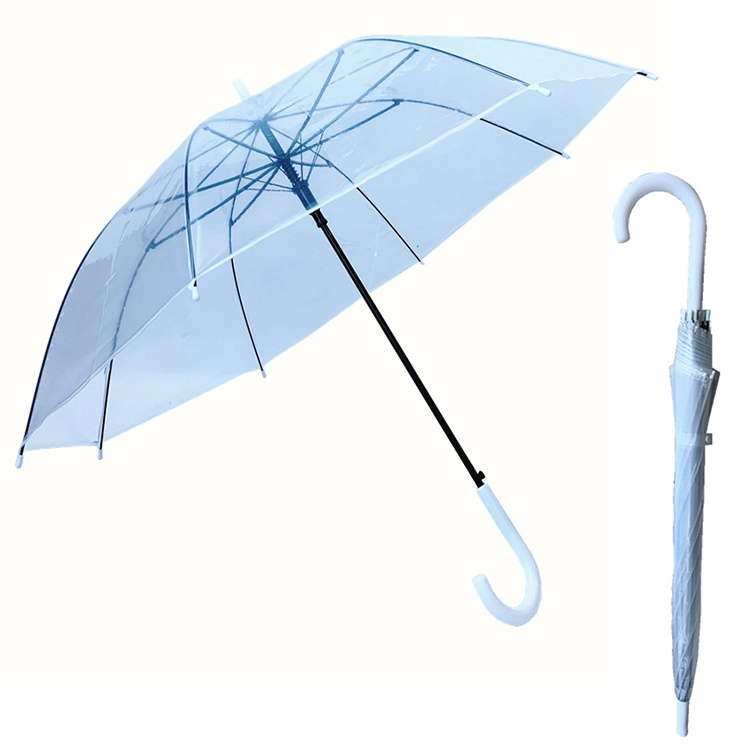 YS-1007 Factory Direct Wholesale Promotion Custom Logo Clear Transparent Plastic Automatic Open POE Umbrella