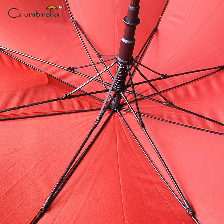 YS-7014 Manufacturer Supply Big Size Double Layer Custom Print Windproof Auto open Double Canopy Golf Umbrella With Logo