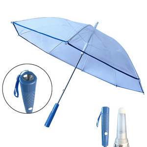 YS-1060 Flashing Kids Umbrella With LED Flashlight Torch Handle Eco-friendly POE Transparent Glowing Umbrella For Kids